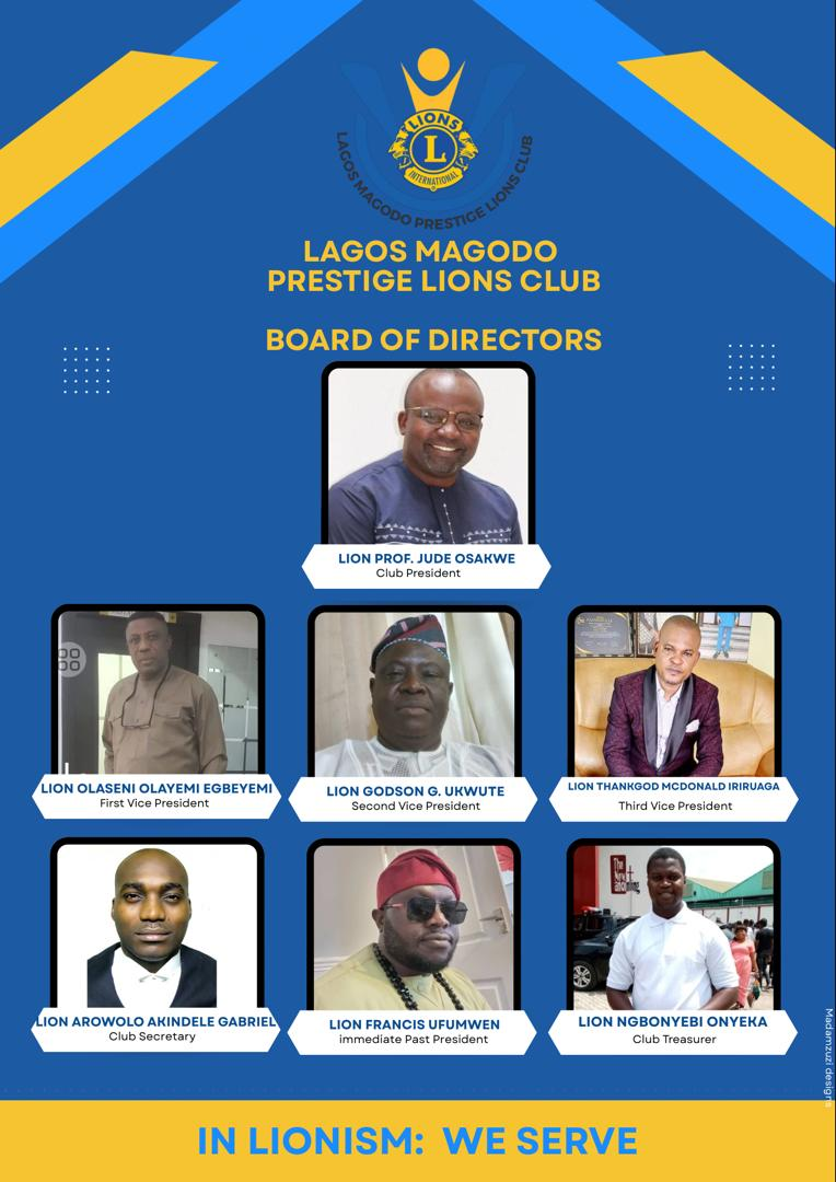Lagos Magodo Prestige Lions Club Board of Directors